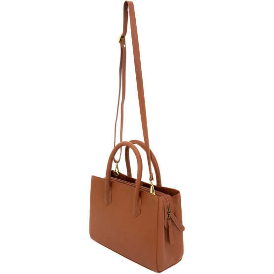 Cameleon Bags concealed carry purse Natalie model in brown features a hidden CCW pouch